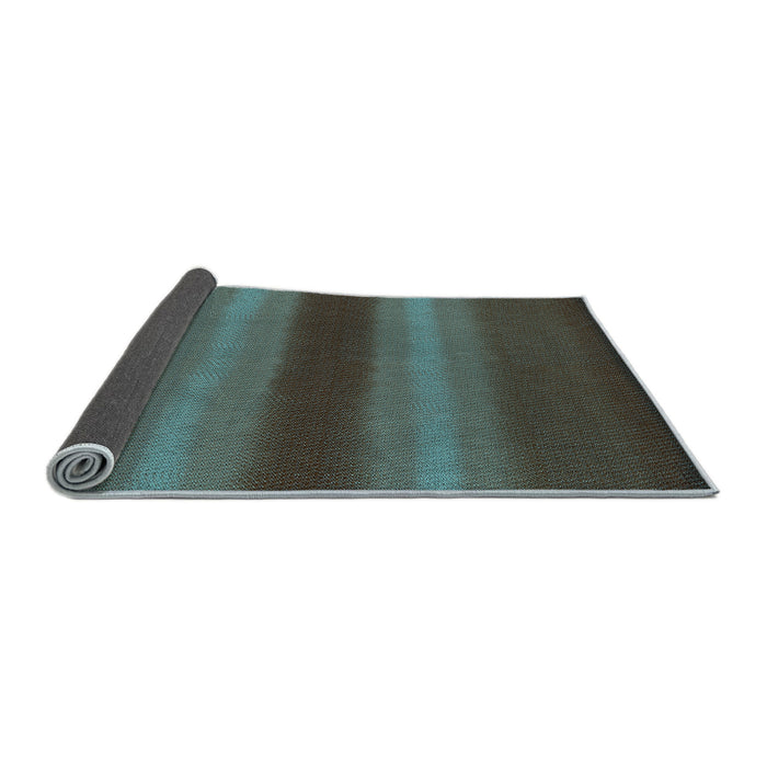 Thickness of Patterned Dull-Sea Green Rug, pat2956lblu