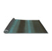 Thickness of Patterned Dull-Sea Green Rug, pat2956lblu