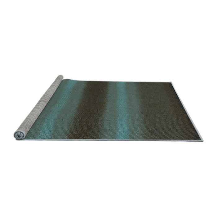 Sideview of Machine Washable Transitional Dull-Sea Green Rug, wshpat2956lblu