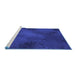 Sideview of Machine Washable Transitional Cobalt Blue Rug, wshpat2957blu