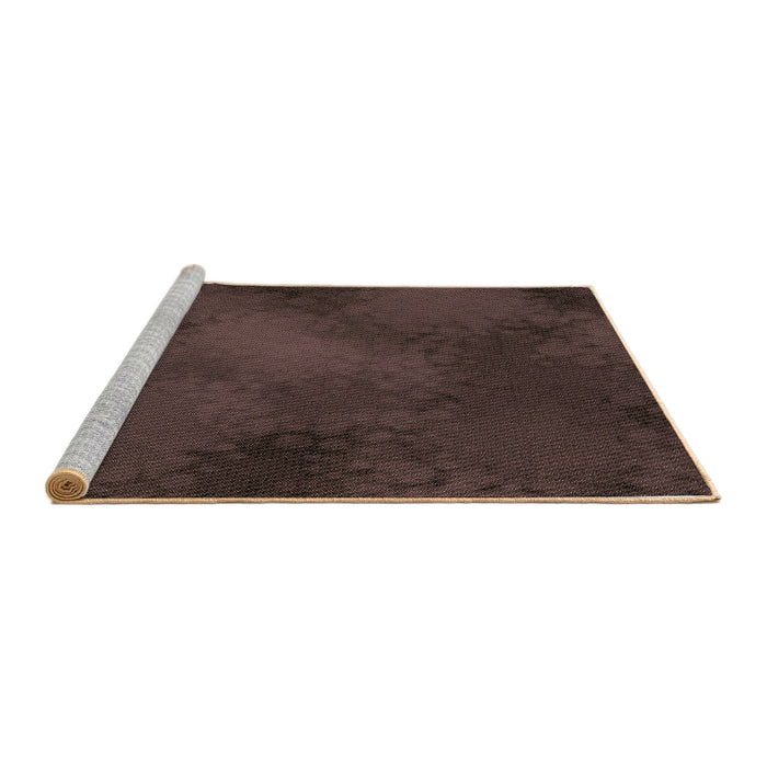Sideview of Machine Washable Transitional Burgundy Brown Rug, wshpat2957brn