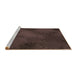 Sideview of Machine Washable Transitional Burgundy Brown Rug, wshpat2957brn