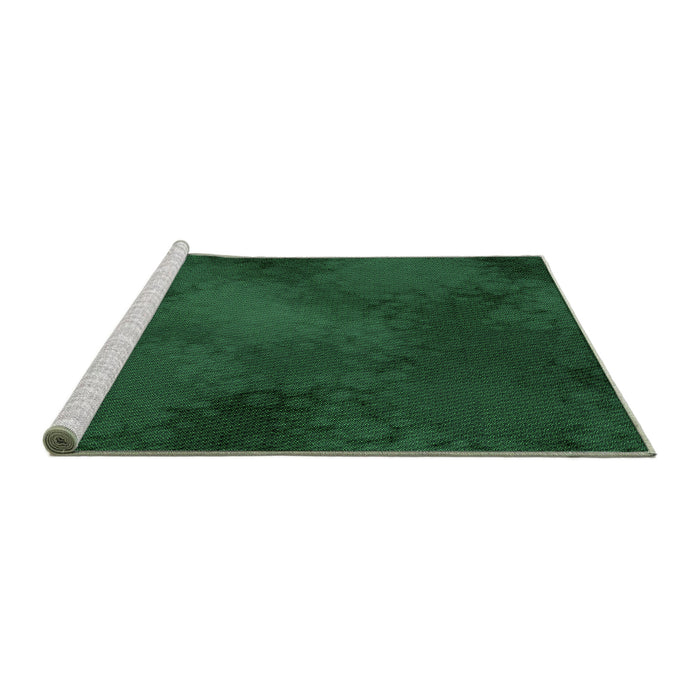 Sideview of Machine Washable Transitional Dark Forest Green Rug, wshpat2957grn