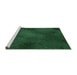 Sideview of Machine Washable Transitional Dark Forest Green Rug, wshpat2957grn