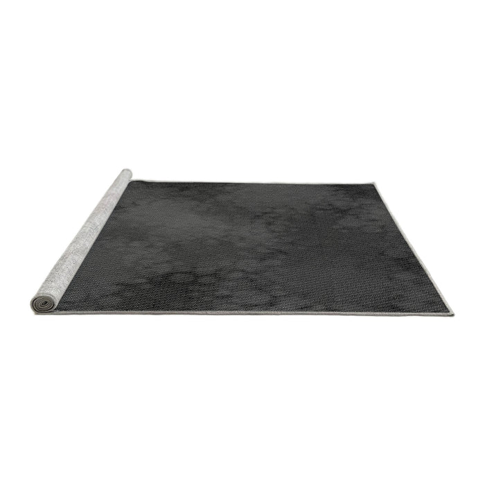 Sideview of Machine Washable Transitional Charcoal Black Rug, wshpat2957gry