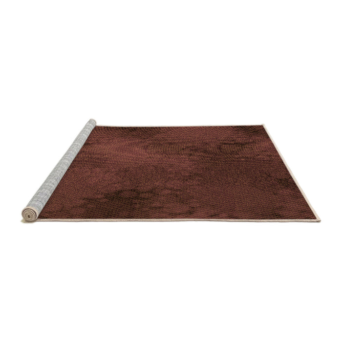 Sideview of Machine Washable Transitional Mahogany Brown Rug, wshpat2957org