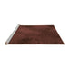 Sideview of Machine Washable Transitional Mahogany Brown Rug, wshpat2957org