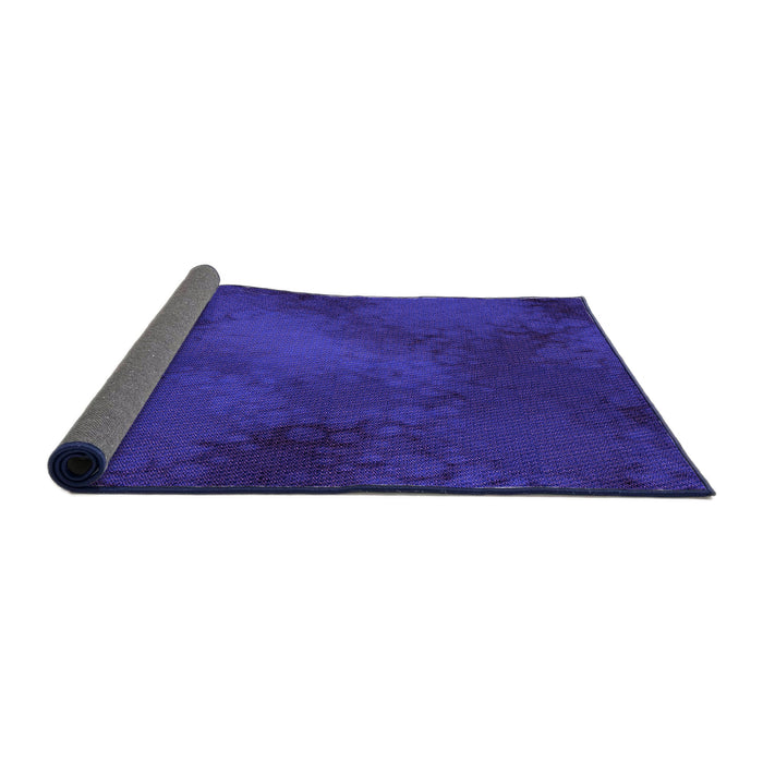 Thickness of Patterned Cobalt Blue Rug, pat2957pur