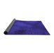 Thickness of Patterned Cobalt Blue Rug, pat2957pur