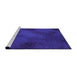 Sideview of Machine Washable Transitional Cobalt Blue Rug, wshpat2957pur