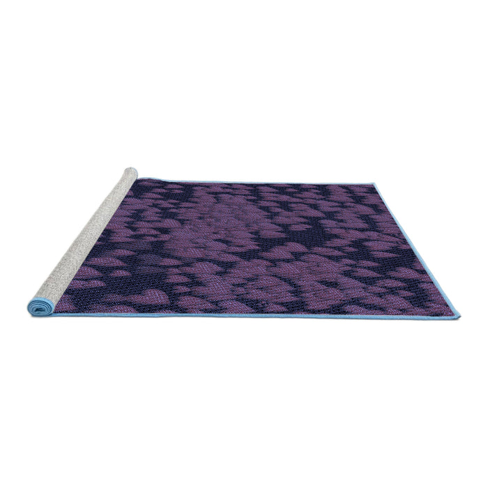 Sideview of Machine Washable Transitional Deep Purple Rug, wshpat2958blu