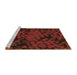 Sideview of Machine Washable Transitional Saffron Red Rug, wshpat2958brn