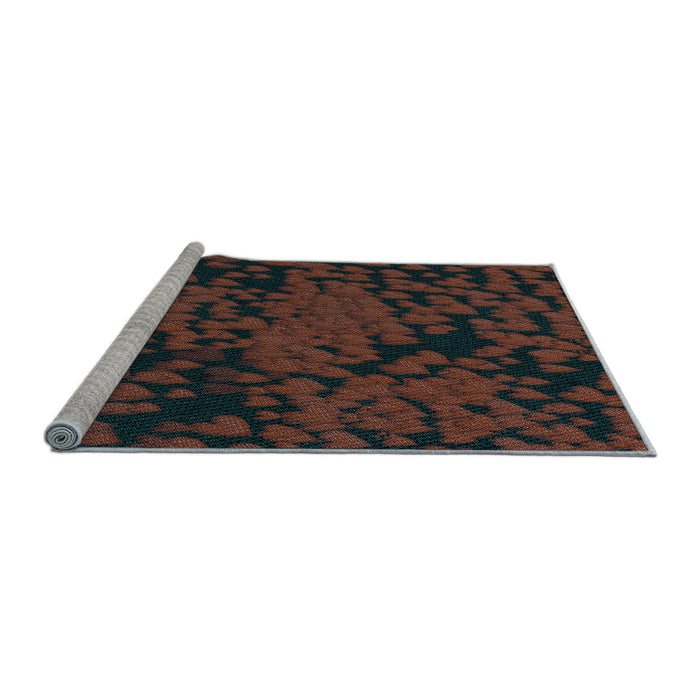 Sideview of Machine Washable Transitional Coffee Brown Rug, wshpat2958lblu