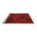 Sideview of Machine Washable Transitional Saffron Red Rug, wshpat2958org