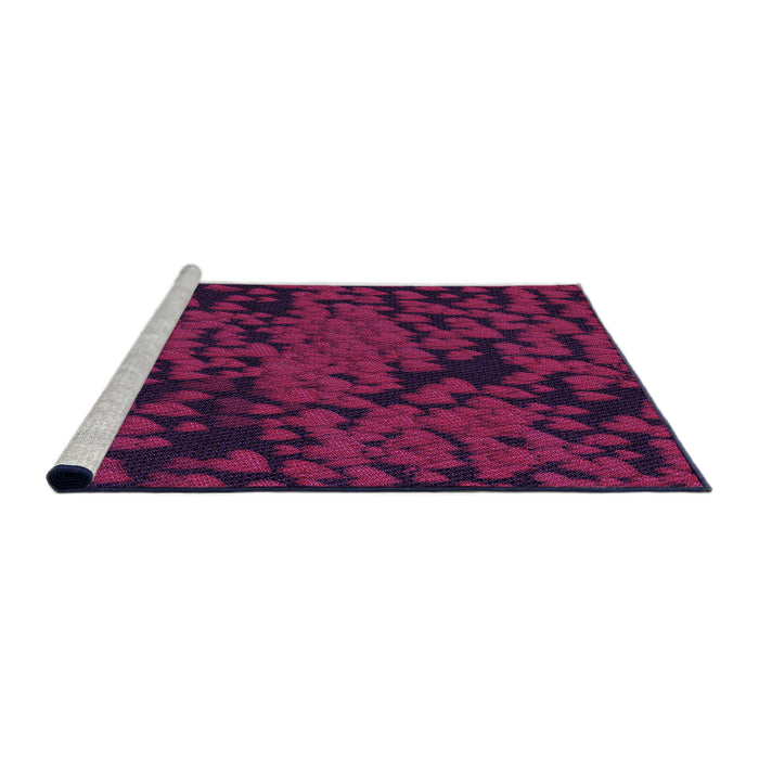 Sideview of Machine Washable Transitional Raspberry Red Rug, wshpat2958pur
