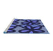 Sideview of Machine Washable Transitional Midnight Blue Rug, wshpat2959blu