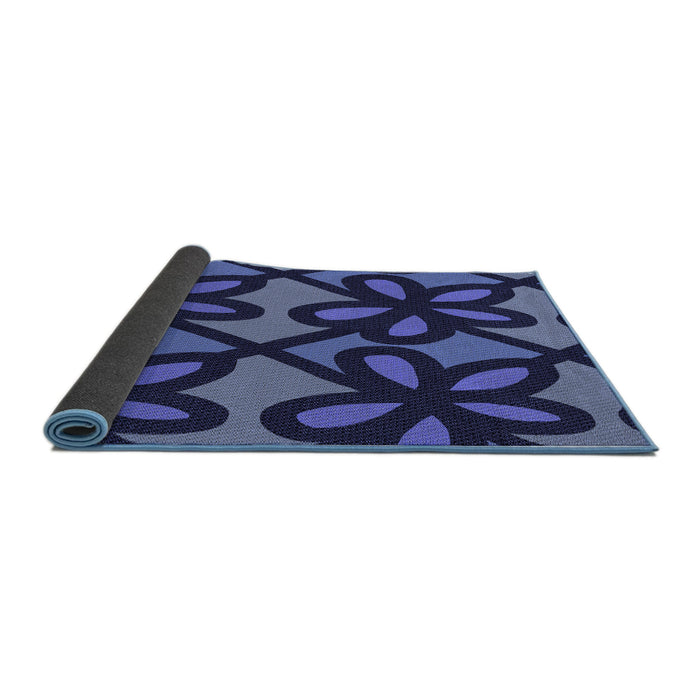 Thickness of Patterned Midnight Blue Rug, pat2959blu