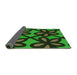 Thickness of Patterned Dark Forest Green Rug, pat2959grn