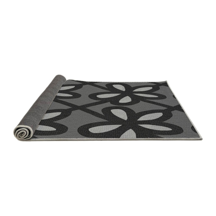 Thickness of Patterned Charcoal Black Rug, pat2959gry