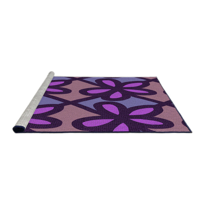 Sideview of Machine Washable Transitional Indigo Purple Rug, wshpat2959pur