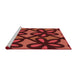 Sideview of Machine Washable Transitional Maroon Red Rug, wshpat2959rd