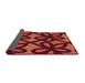 Thickness of Patterned Maroon Red Rug, pat2959rd