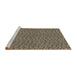 Sideview of Machine Washable Transitional Midnight Gray Rug, wshpat296brn