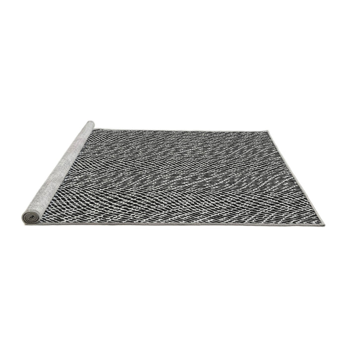 Sideview of Machine Washable Transitional Platinum Silver Gray Rug, wshpat296gry