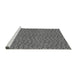 Sideview of Machine Washable Transitional Platinum Silver Gray Rug, wshpat296gry