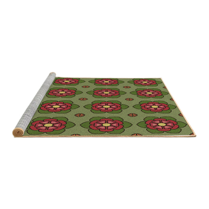 Sideview of Machine Washable Transitional Red Brown Rug, wshpat2960brn