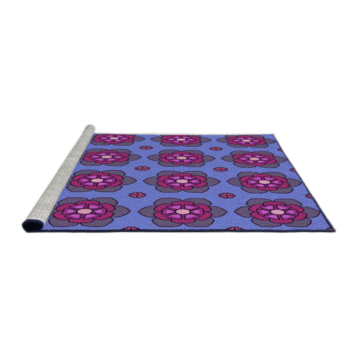 Sideview of Machine Washable Transitional Dark Magenta Purple Rug, wshpat2960pur