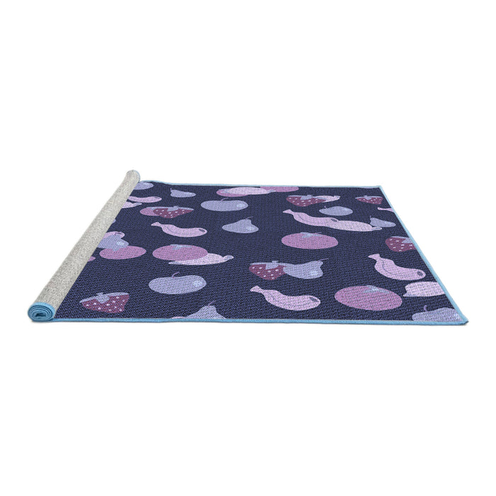 Sideview of Machine Washable Transitional Medium Purple Rug, wshpat2961blu