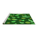 Sideview of Machine Washable Transitional Deep Emerald Green Rug, wshpat2961grn