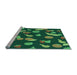 Sideview of Machine Washable Transitional Dark Forest Green Rug, wshpat2961lblu