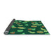 Thickness of Patterned Dark Forest Green Rug, pat2961lblu