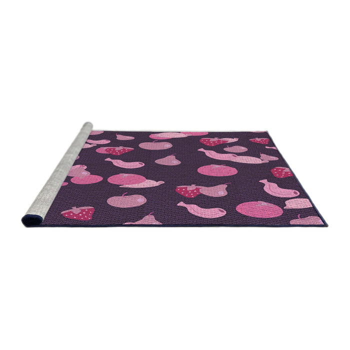 Sideview of Machine Washable Transitional Orchid Purple Rug, wshpat2961pur