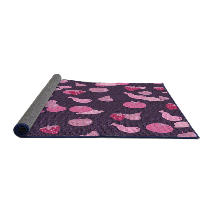 Thickness of Patterned Orchid Purple Rug, pat2961pur