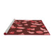 Sideview of Machine Washable Transitional Saffron Red Rug, wshpat2961rd