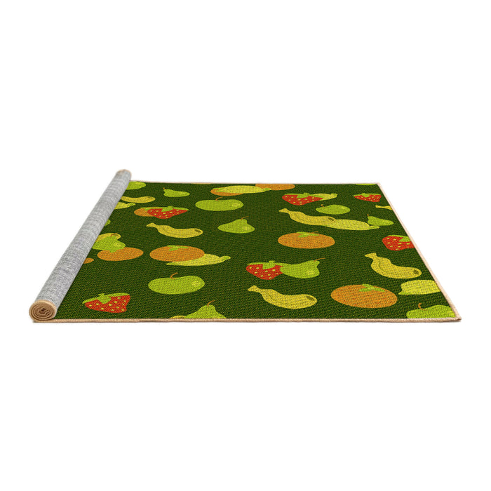 Sideview of Machine Washable Transitional Pistachio Green Rug, wshpat2961yw