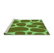 Sideview of Machine Washable Transitional Green Rug, wshpat2962grn