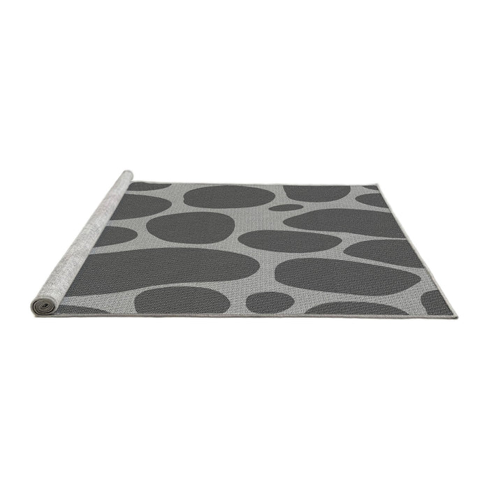 Sideview of Machine Washable Transitional Gunmetal Gray Rug, wshpat2962gry