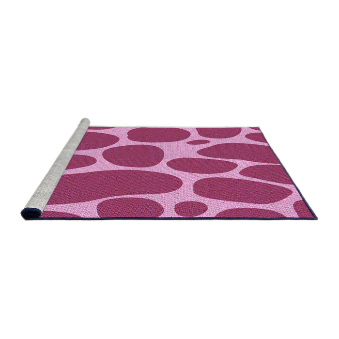 Sideview of Machine Washable Transitional Raspberry Red Rug, wshpat2962pur