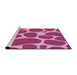 Sideview of Machine Washable Transitional Raspberry Red Rug, wshpat2962pur
