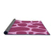 Thickness of Patterned Raspberry Red Rug, pat2962pur