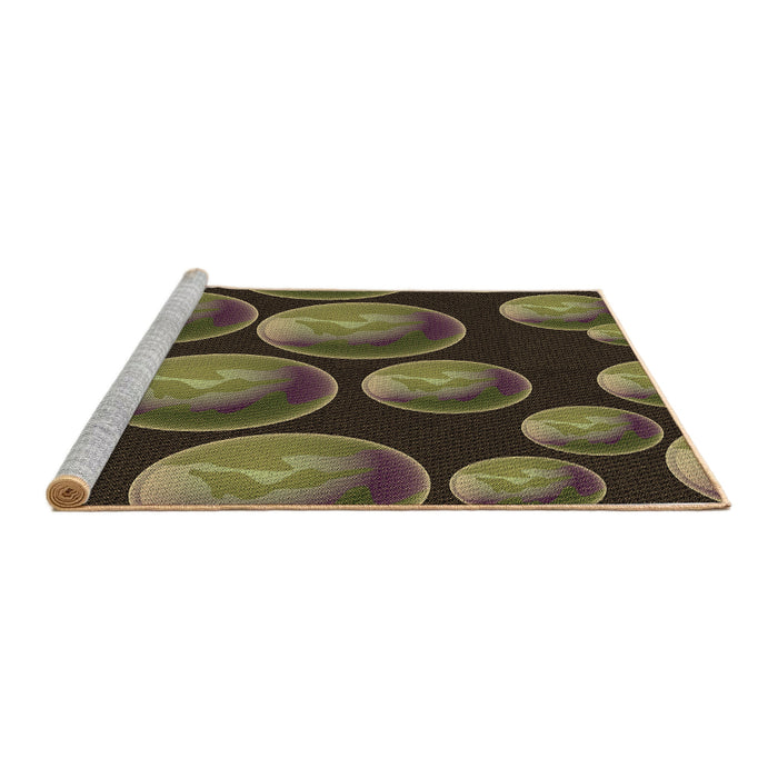 Sideview of Machine Washable Transitional Chocolate Brown Rug, wshpat2963brn
