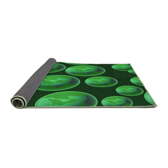 Thickness of Patterned Deep Emerald Green Rug, pat2963grn
