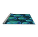 Sideview of Machine Washable Transitional Dark Turquoise Green Rug, wshpat2963lblu