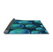 Thickness of Patterned Dark Turquoise Green Rug, pat2963lblu