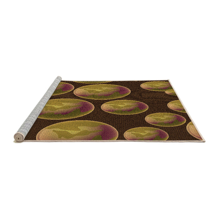 Sideview of Machine Washable Transitional Night Red Rug, wshpat2963org
