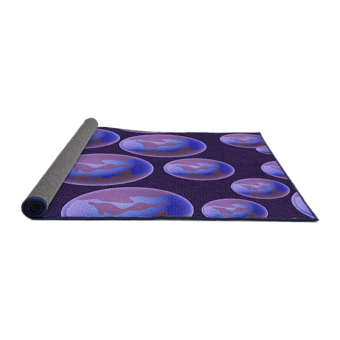 Thickness of Patterned Purple Rug, pat2963pur